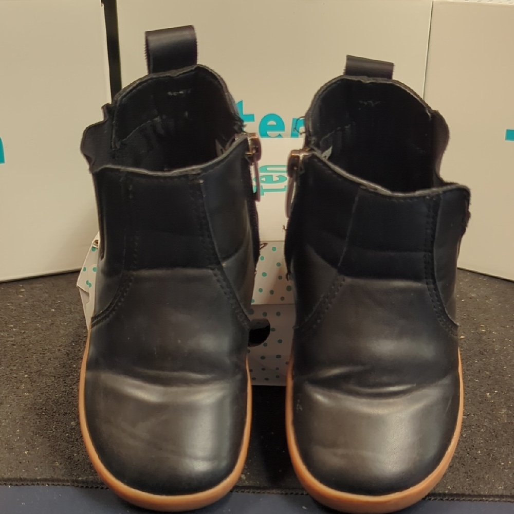 Ten Little Black Leather Chelsea Boots
